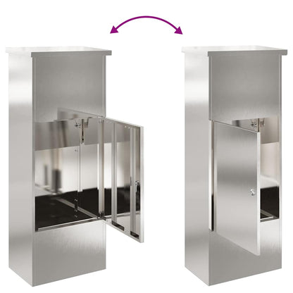 Parcel Drop Box Silver 44.5 x 29 x 110.5 cm Stainless Steel