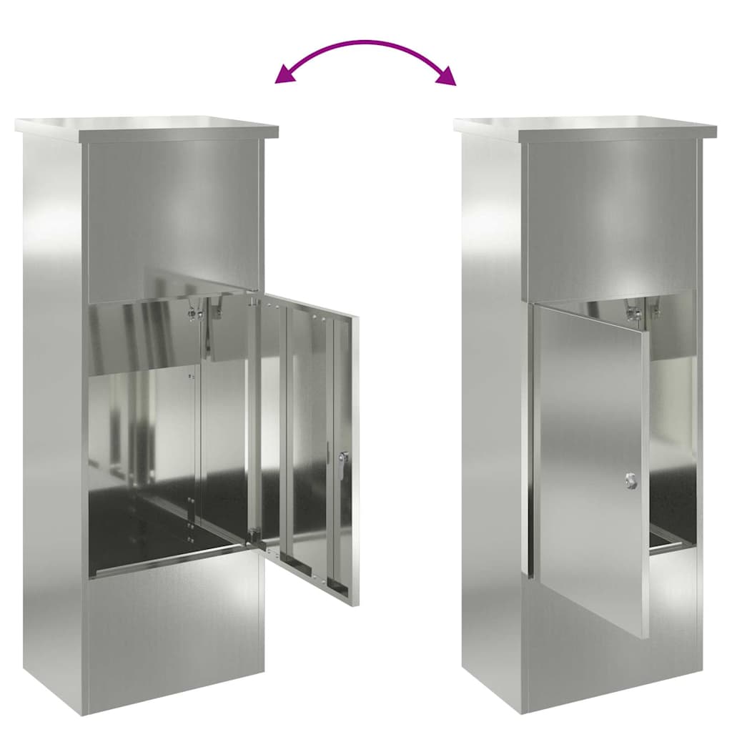 Parcel Drop Box Black 44.5 x 29 x 110.5 cm Galvanised Steel