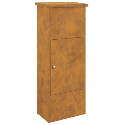 Parcel Drop Box Rusty 44.5 x 29 x 110.5 cm Weathering Steel