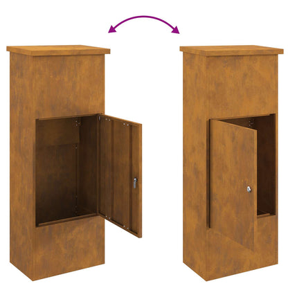 Parcel Drop Box Rusty 44.5 x 29 x 110.5 cm Weathering Steel