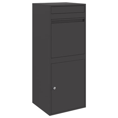 Parcel Drop Box with Storage Black 47.5 x 38 x 59 cm Steel