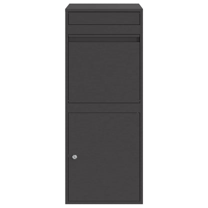 Parcel Drop Box with Storage Black 47.5 x 38 x 59 cm Steel