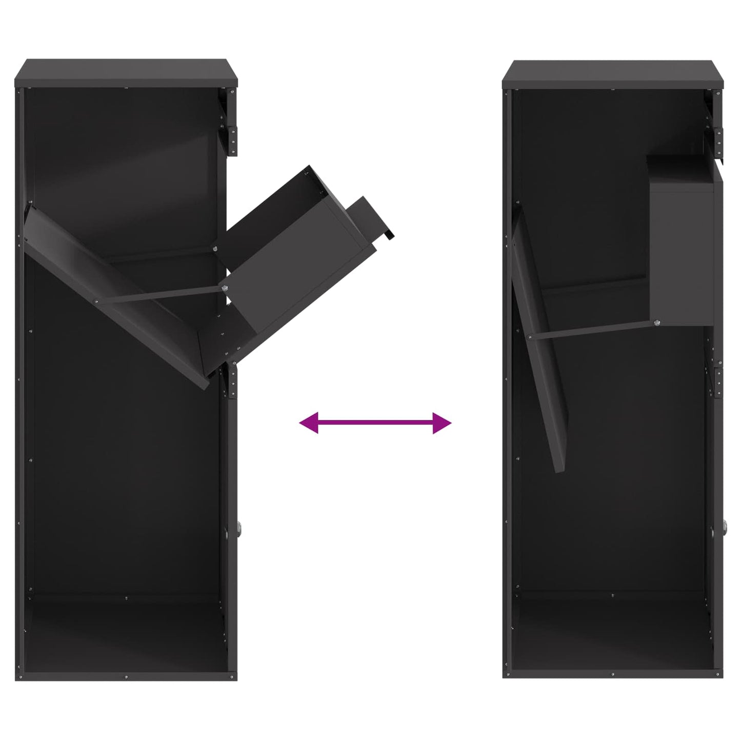 Parcel Drop Box with Storage Black 47.5 x 38 x 59 cm Steel