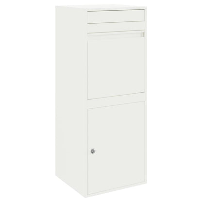 Parcel Drop Box with Storage White 41 x 38 x 103 cm Steel
