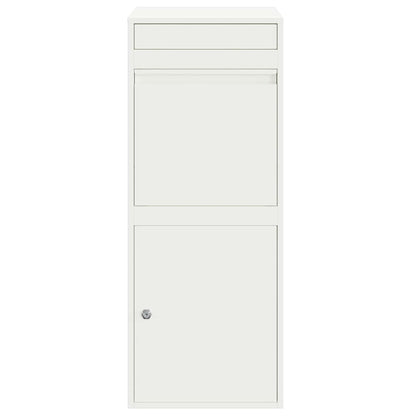 Parcel Drop Box with Storage White 41 x 38 x 103 cm Steel