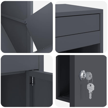 Parcel Drop Box with Storage Anthracite 47.5 x 38 x 59 cm Steel