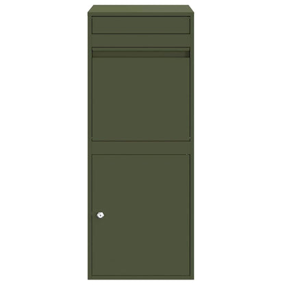 Parcel Drop Box with Storage Olive green 41 x 38 x 103 cm Steel