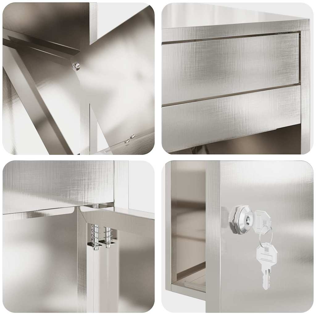 Parcel Drop Box Silver 47.5 x 38 x 59 cm Stainless Steel