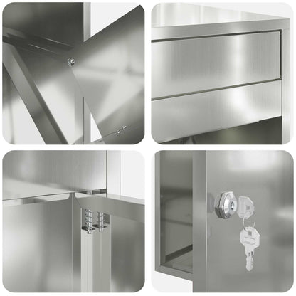 Parcel Drop Box Silver 47.5 x 38 x 59 cm Galvanised Steel
