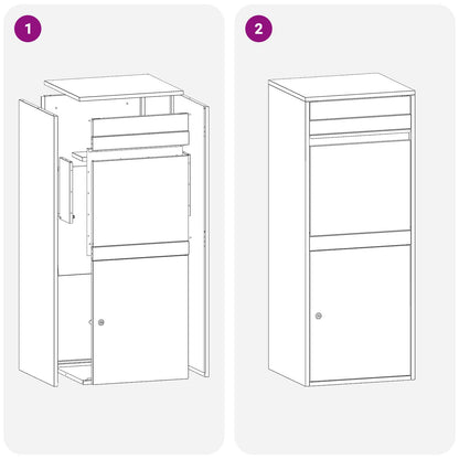 Parcel Drop Box Silver 47.5 x 38 x 59 cm Galvanised Steel