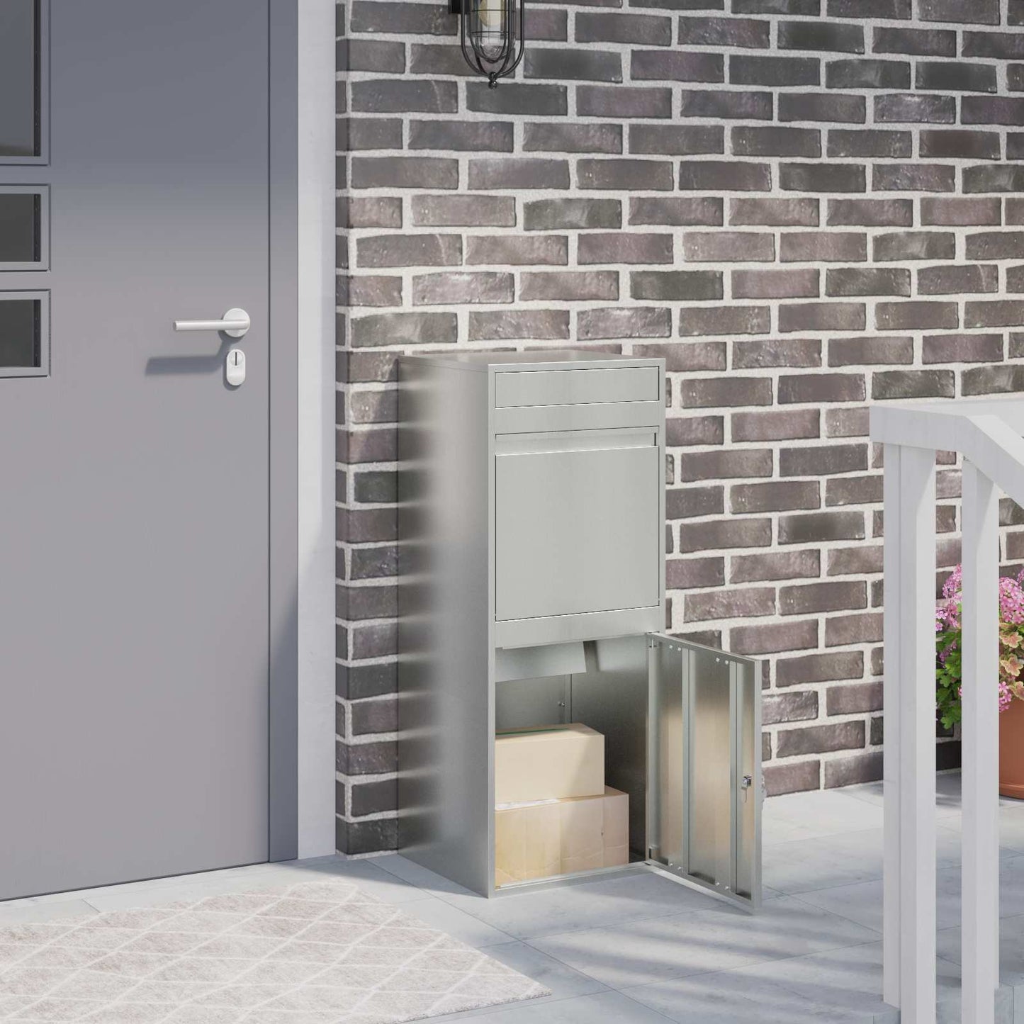 Parcel Drop Box Silver 47.5 x 38 x 59 cm Galvanised Steel