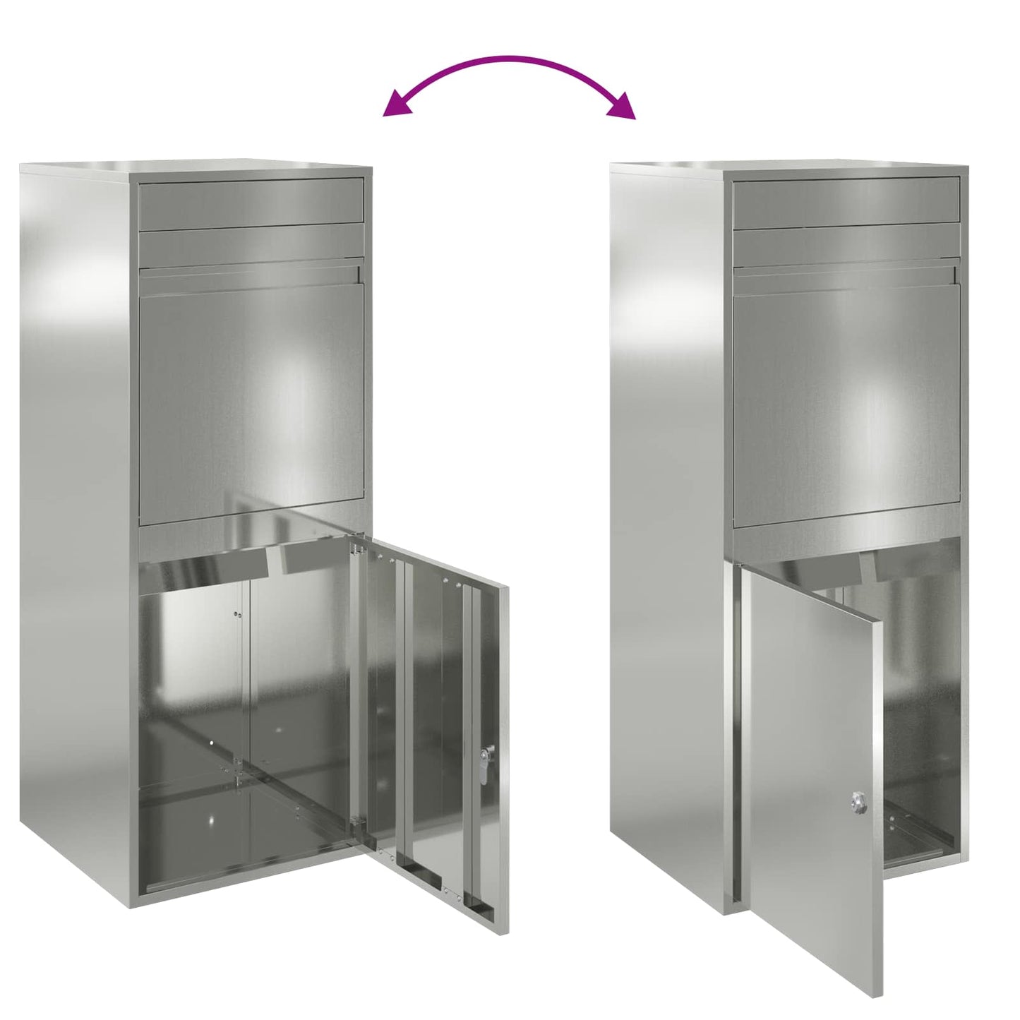 Parcel Drop Box Silver 47.5 x 38 x 59 cm Galvanised Steel