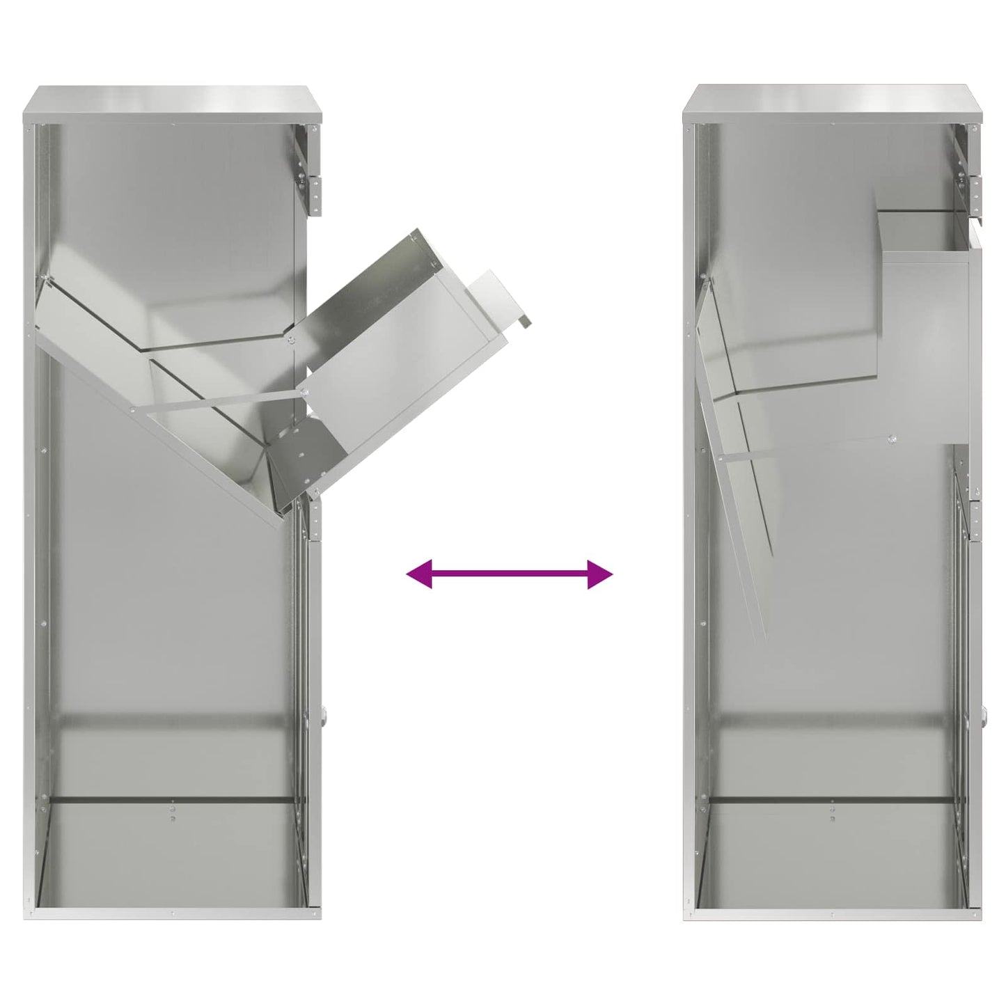 Parcel Drop Box Silver 47.5 x 38 x 59 cm Galvanised Steel