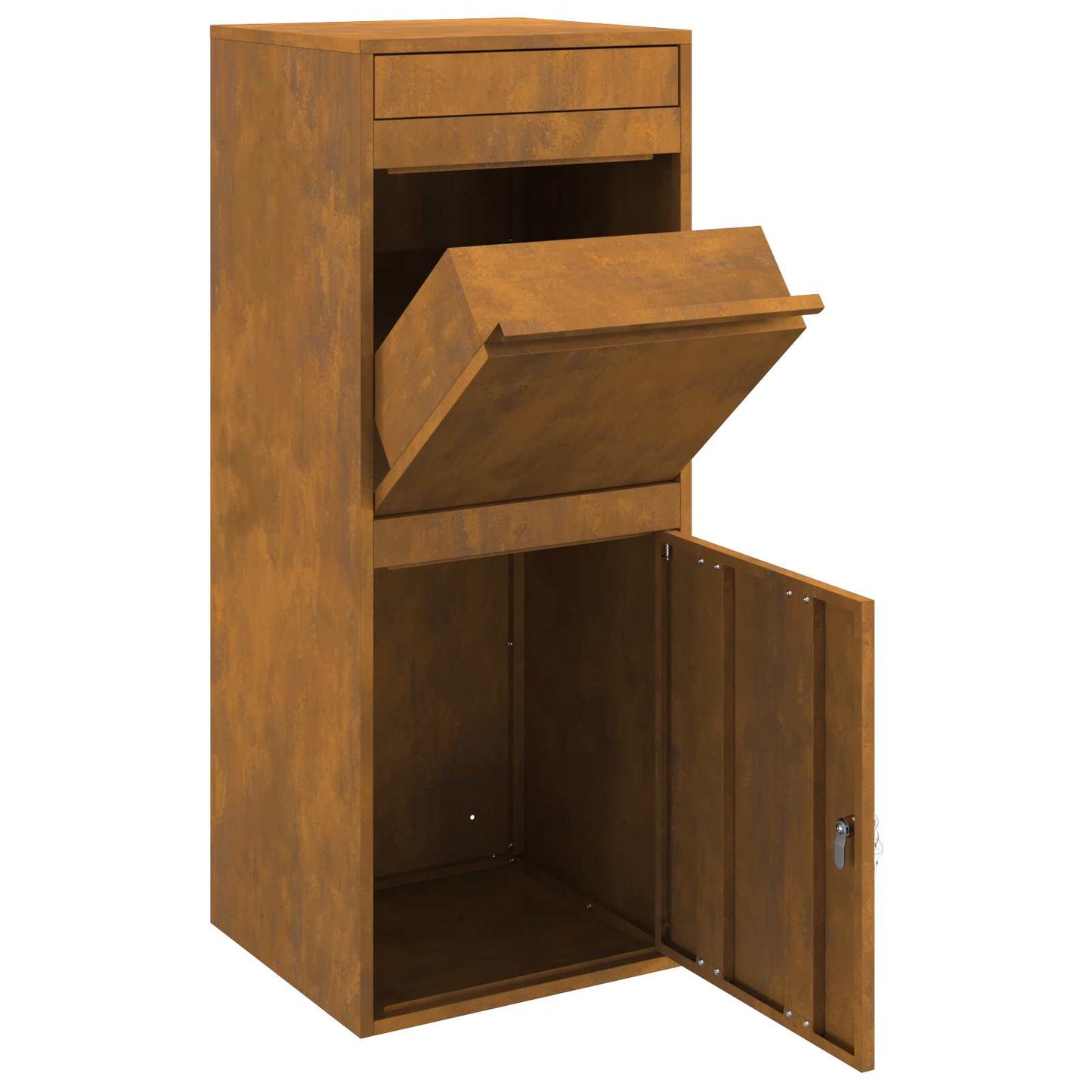 Parcel Drop Box Rusty 41 x 38 x 103 cm Weathering Steel