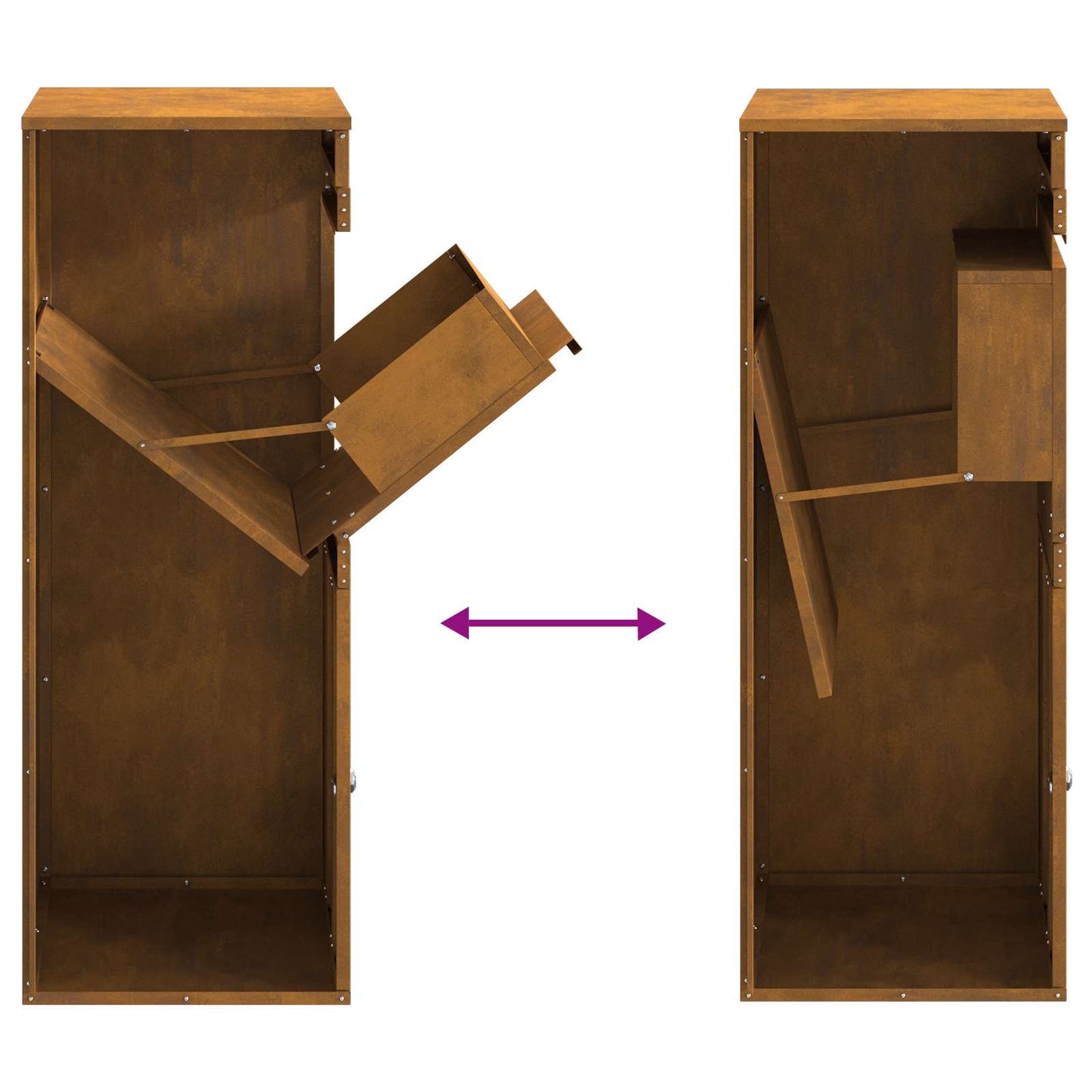 Parcel Drop Box Rusty 41 x 38 x 103 cm Weathering Steel