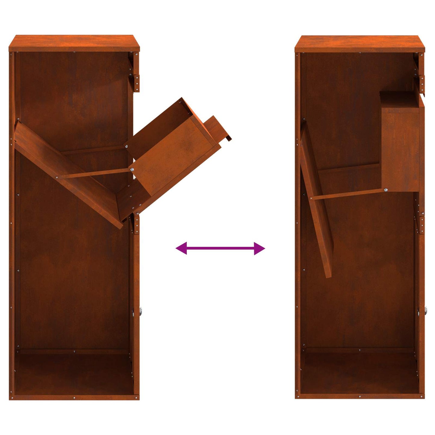 Parcel Drop Box Rusty 41 x 38 x 103 cm Weathering Steel