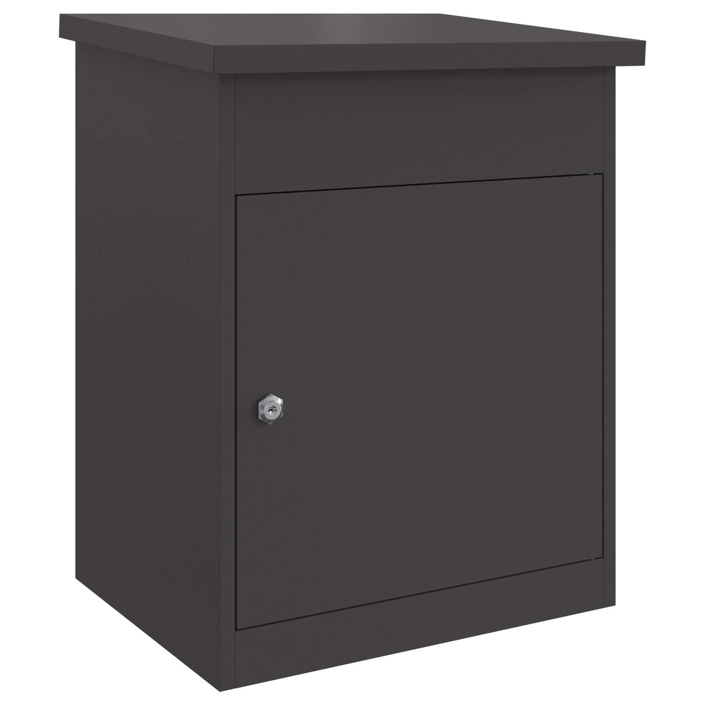 Parcel Drop Box with Storage Black 47.5 x 38 x 59 cm Steel