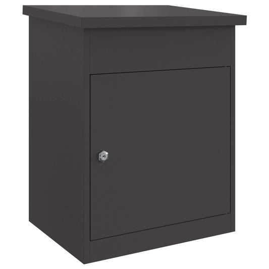 Parcel Drop Box with Storage Black 47.5 x 38 x 59 cm Steel