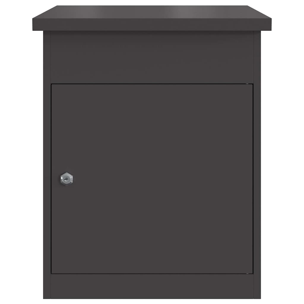 Parcel Drop Box with Storage Black 47.5 x 38 x 59 cm Steel