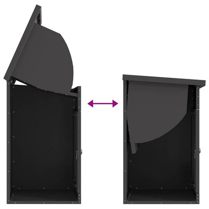 Parcel Drop Box with Storage Black 47.5 x 38 x 59 cm Steel