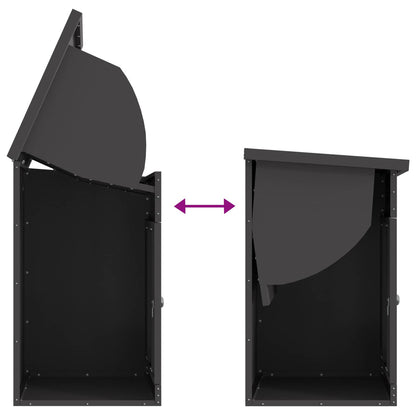 Parcel Drop Box with Storage Black 47.5 x 38 x 59 cm Steel