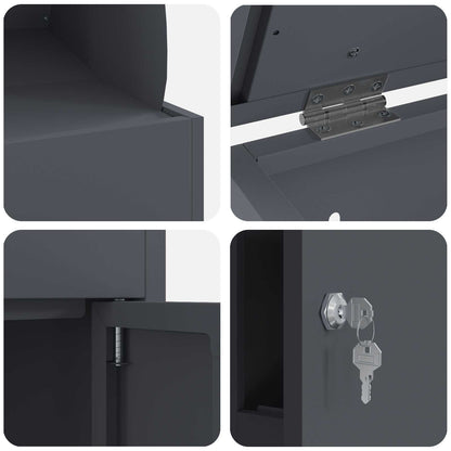 Parcel Drop Box with Storage Anthracite 47.5 x 38 x 59 cm Steel