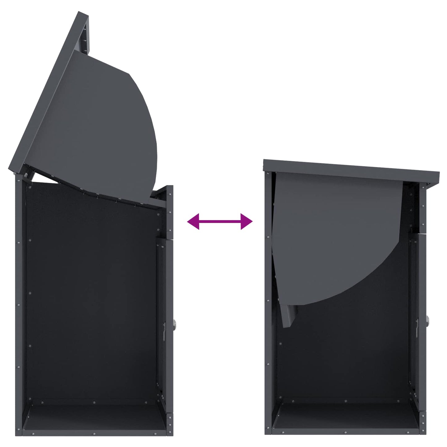 Parcel Drop Box with Storage Anthracite 47.5 x 38 x 59 cm Steel
