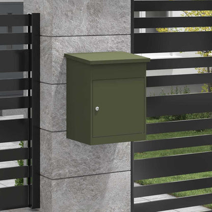 Parcel Drop Box with Door Olive green 47.5 x 38 x 59 cm Steel