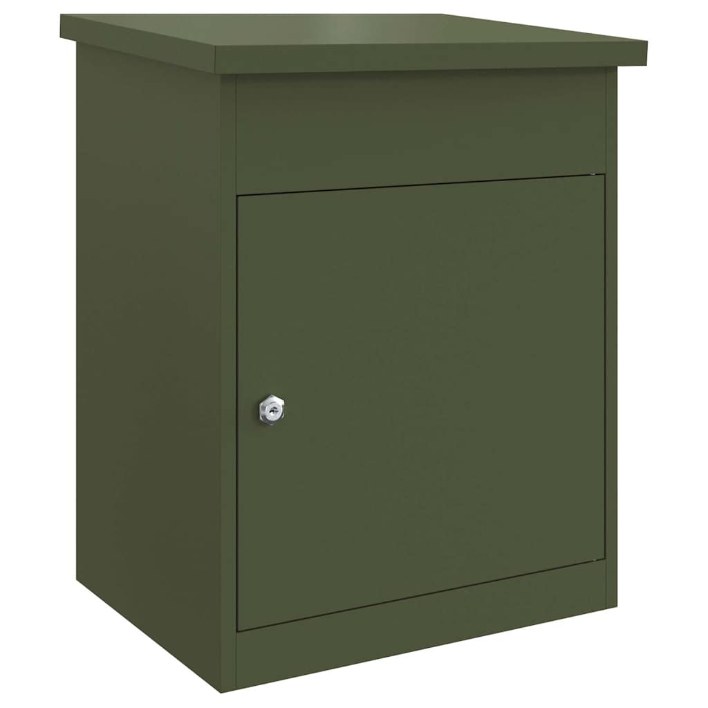 Parcel Drop Box with Door Olive green 47.5 x 38 x 59 cm Steel