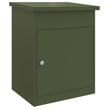 Parcel Drop Box with Door Olive green 47.5 x 38 x 59 cm Steel