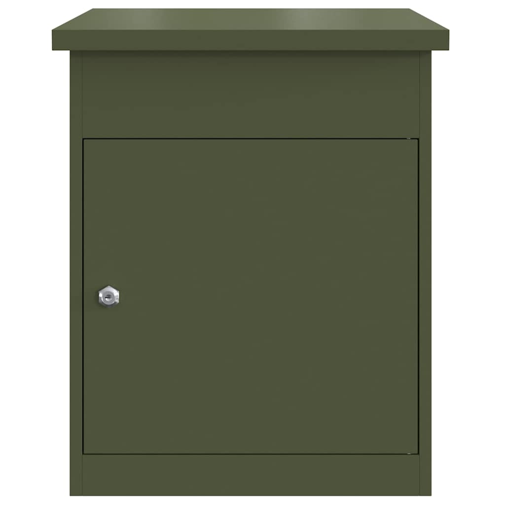 Parcel Drop Box with Door Olive green 47.5 x 38 x 59 cm Steel
