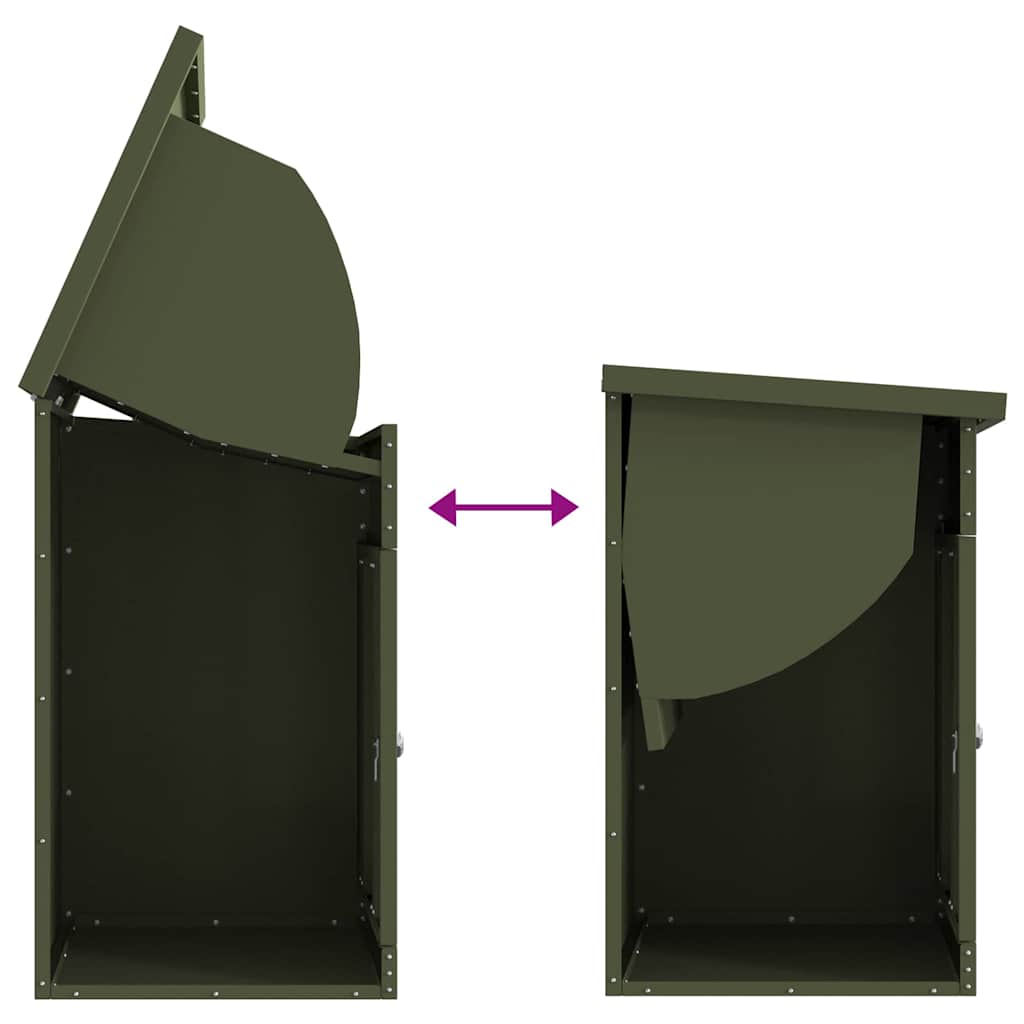 Parcel Drop Box with Door Olive green 47.5 x 38 x 59 cm Steel