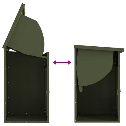 Parcel Drop Box with Door Olive green 47.5 x 38 x 59 cm Steel