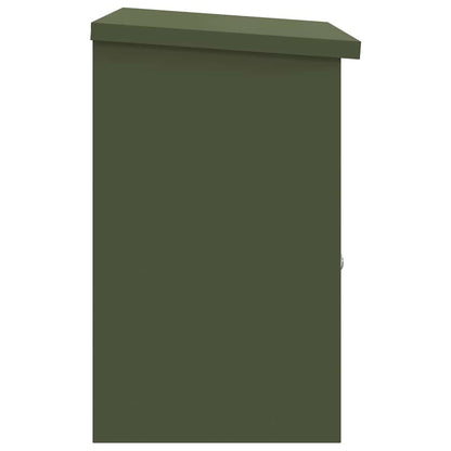 Parcel Drop Box with Door Olive green 47.5 x 38 x 59 cm Steel
