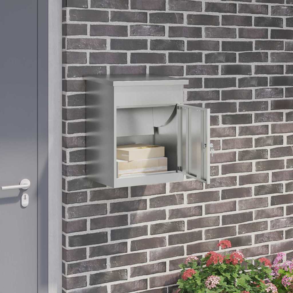 Parcel Drop Box Black 47.5 x 38 x 59 cm Galvanised Steel