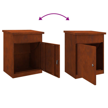 Parcel Drop Box Rusty 47.5 x 38 x 59 cm Weathering Steel