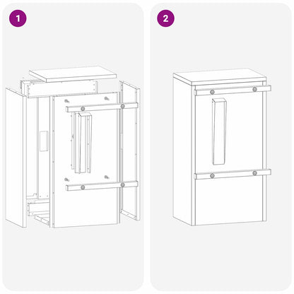 Mailbox with Storage with Door Black 30 x 20 x 55 cm Steel