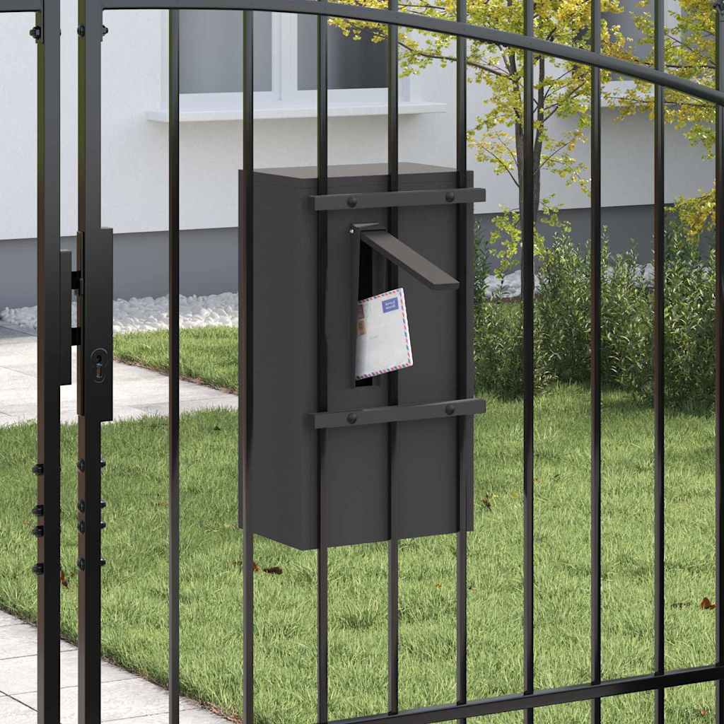 Mailbox with Storage with Door Black 30 x 20 x 55 cm Steel