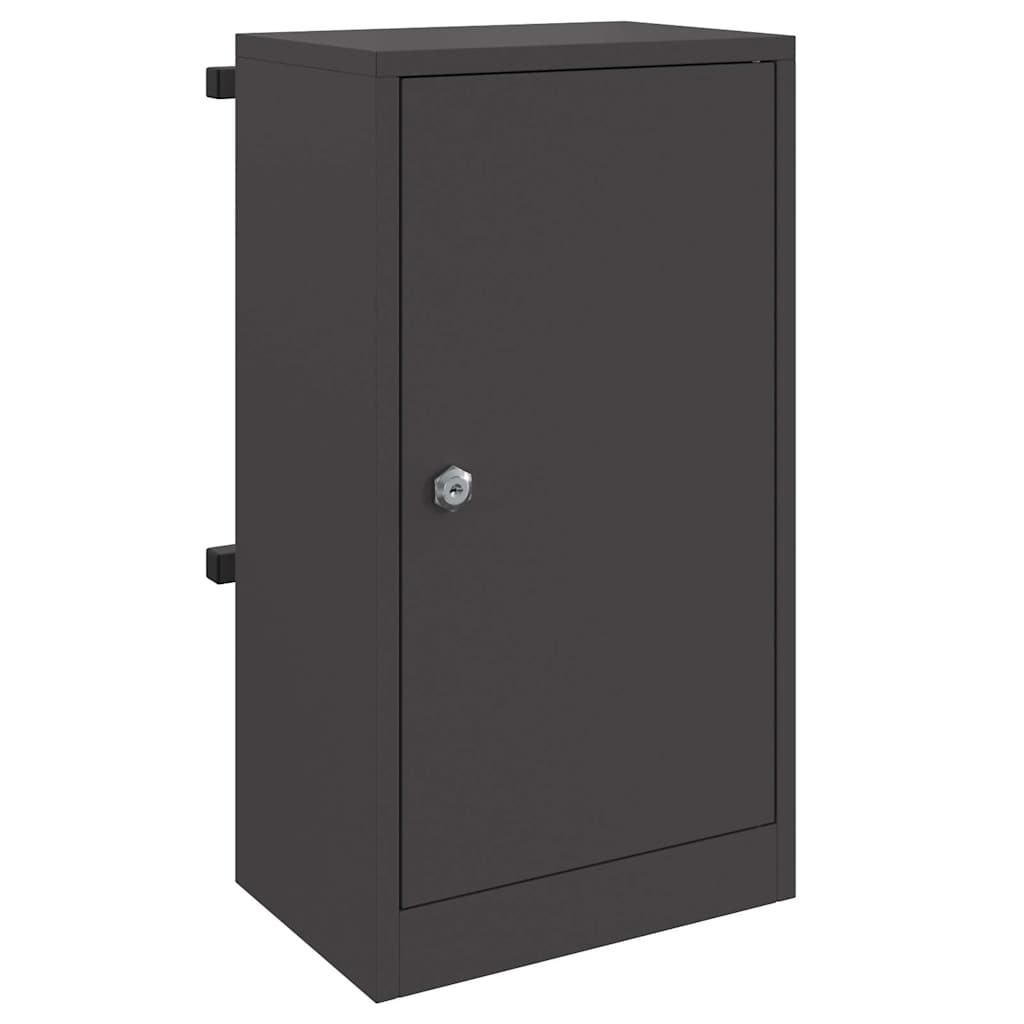 Mailbox with Storage with Door Black 30 x 20 x 55 cm Steel