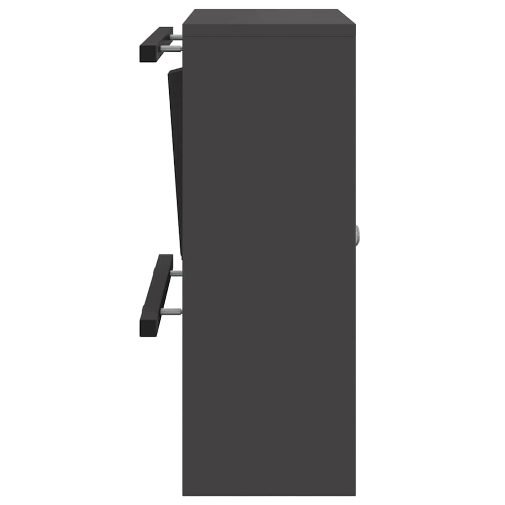 Mailbox with Storage with Door Black 30 x 20 x 55 cm Steel