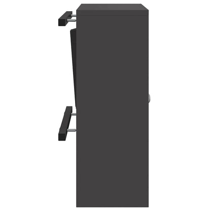 Mailbox with Storage with Door Black 30 x 20 x 55 cm Steel