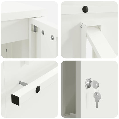 Mailbox with Storage with Door White 30 x 20 x 55 cm Steel