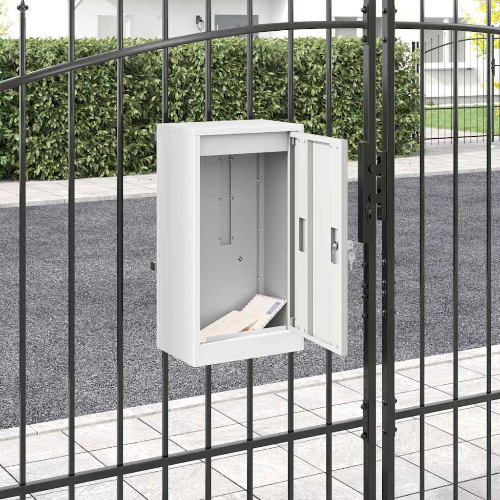 Mailbox with Storage with Door White 30 x 20 x 55 cm Steel