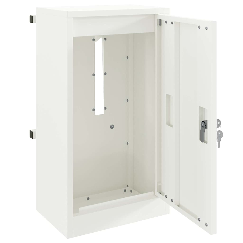 Mailbox with Storage with Door White 30 x 20 x 55 cm Steel