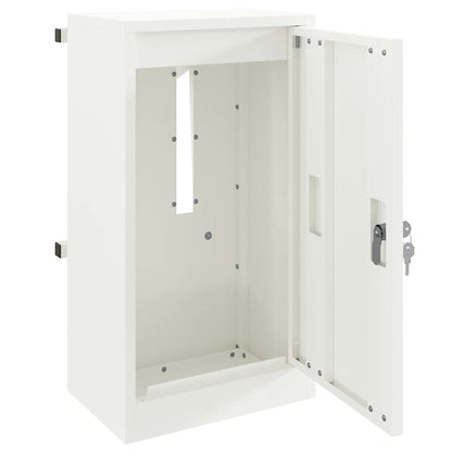 Mailbox with Storage with Door White 30 x 20 x 55 cm Steel