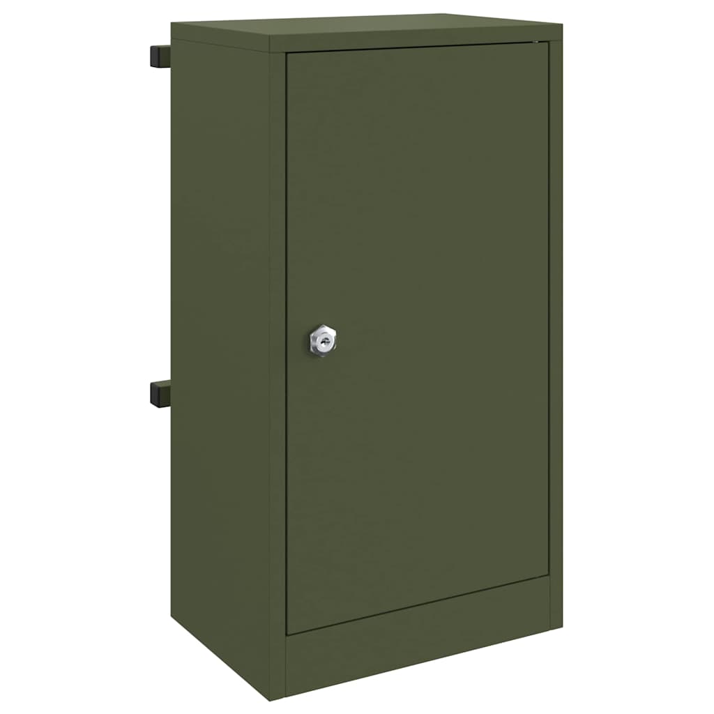 Mailbox with Storage Olive green 30 x 20 x 55 cm Steel