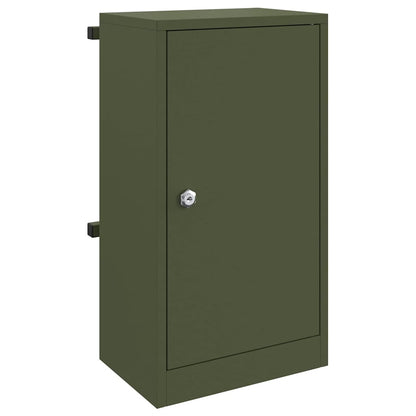 Mailbox with Storage Olive green 30 x 20 x 55 cm Steel