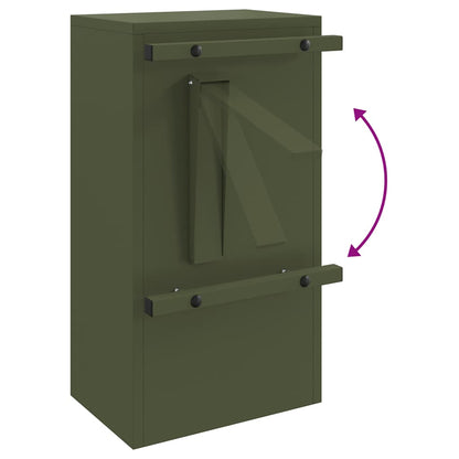 Mailbox with Storage Olive green 30 x 20 x 55 cm Steel