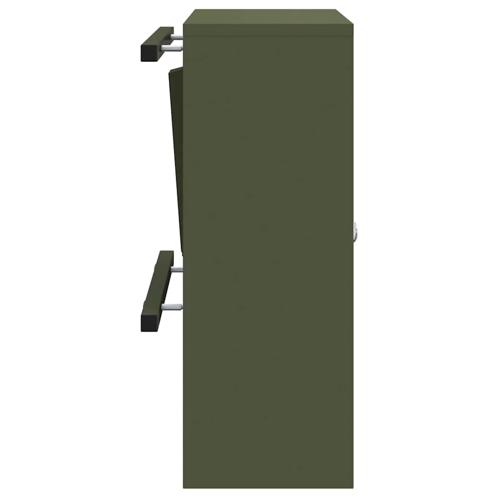 Mailbox with Storage Olive green 30 x 20 x 55 cm Steel