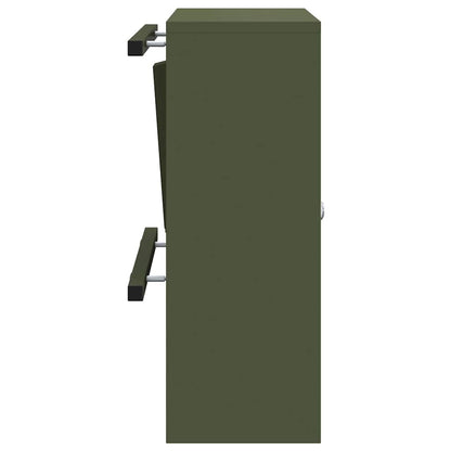 Mailbox with Storage Olive green 30 x 20 x 55 cm Steel